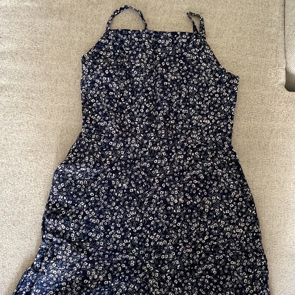 Floral blue womens romper - Picture 2 of 5